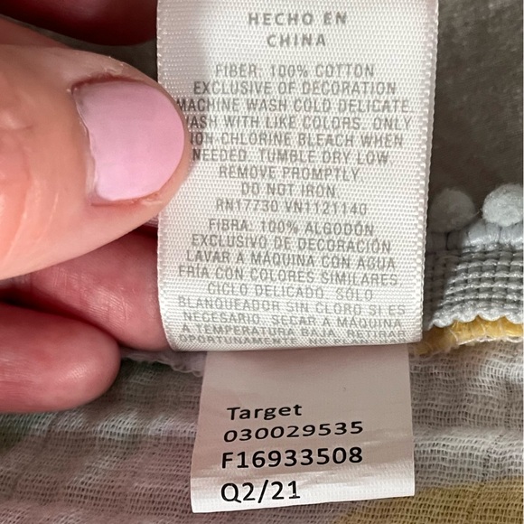 SET OF 2-Cloud Island Muslin Swaddle Blanket Pink Bee, Lemons Security Blanket - Picture 4 of 4